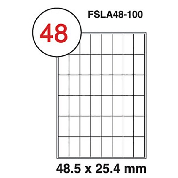 FIS Label Sticker 48.5 x 25.4mm - FSLA48-100 (pkt/100sheets)
